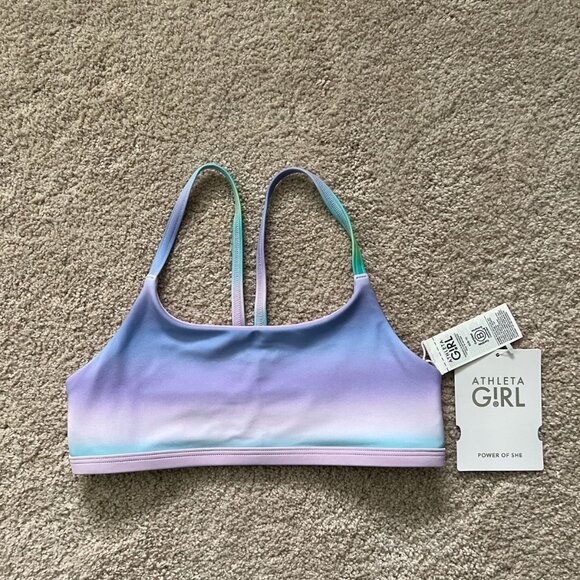 NWT - Athleta Girls - Reversible Scoop Bikini Top - Size M 8-10 - Picture 2 of 4